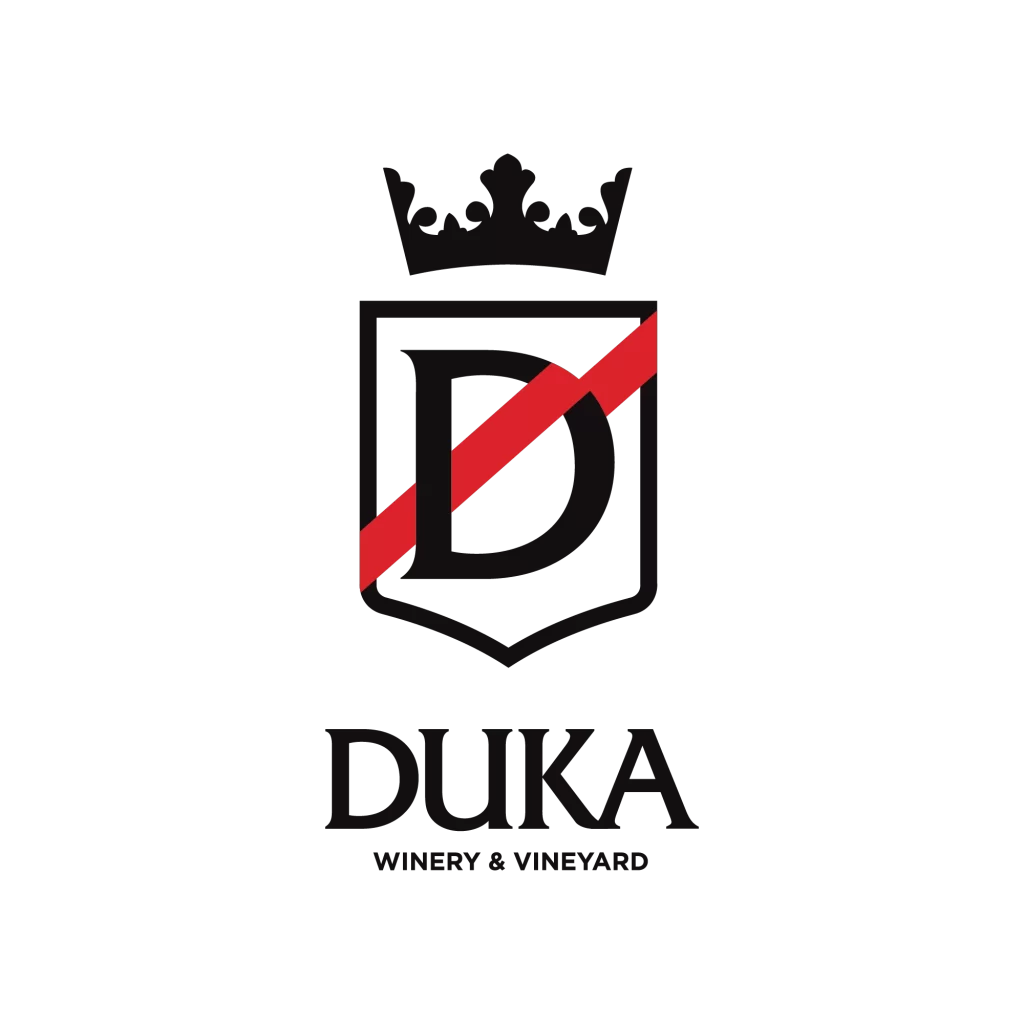 DUKA Winery logo with a regal crown atop the letter 'D', signifying a distinguished winemaking heritage. Part of DUKA Investment Management Group.