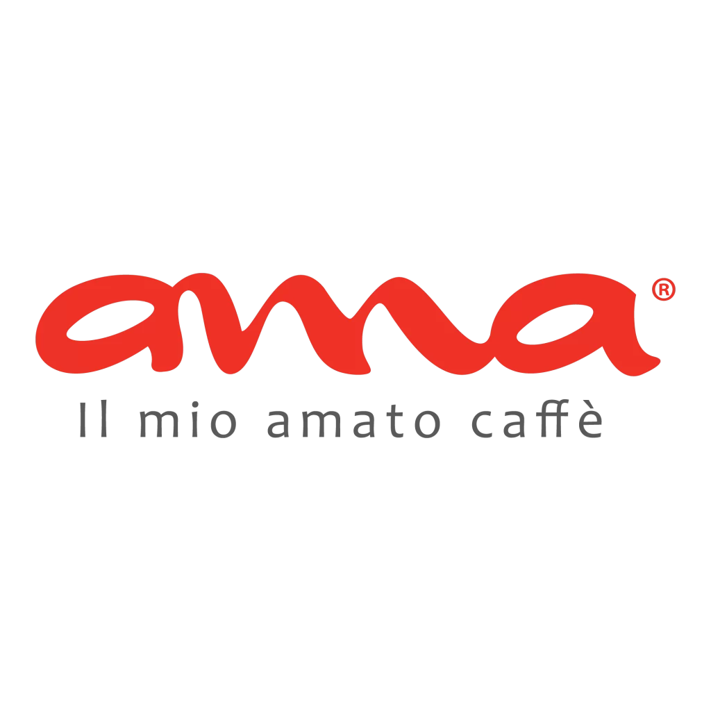 Ama 'Il mio amato caffè' logo with a flowing script font, reflecting a personal love for coffee. Part of DUKA Investment Management Group.